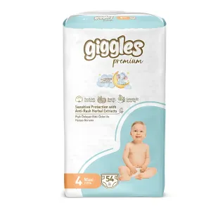 Giggles Premium Jumbo Pack 7-18Kg Belt Style Maxi Diapers 54Pcs